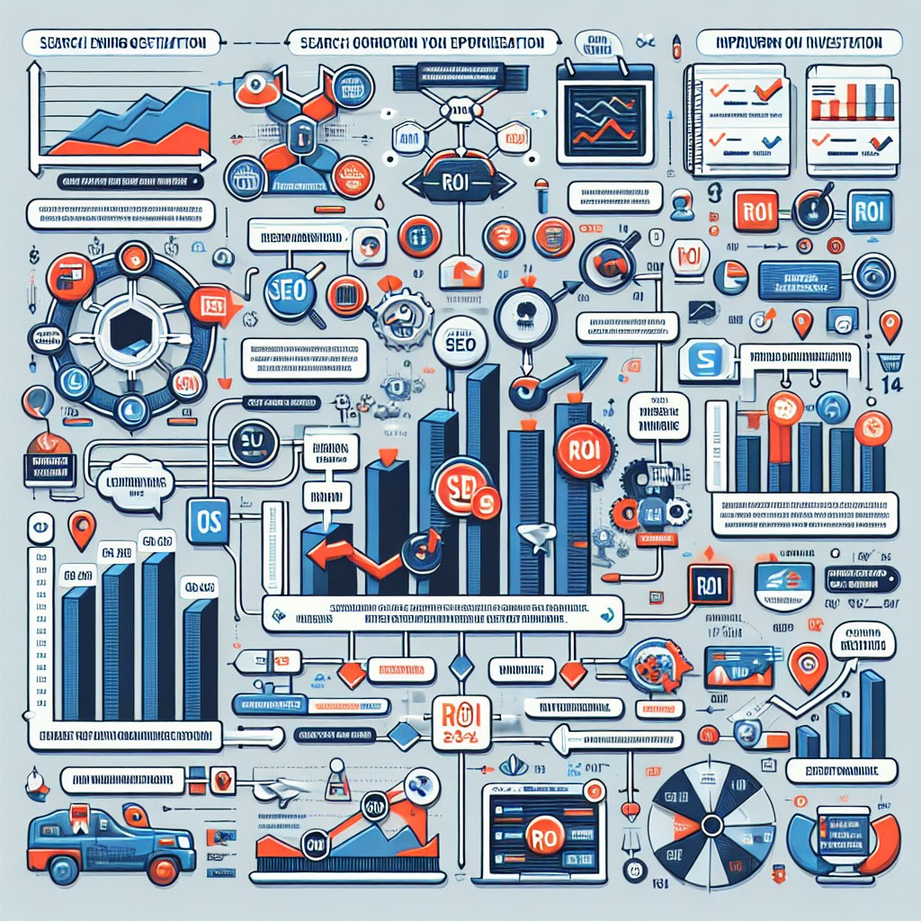 Infographie illustrant le lien entre le SEO et l'amélioration du ROI pour les entreprises.