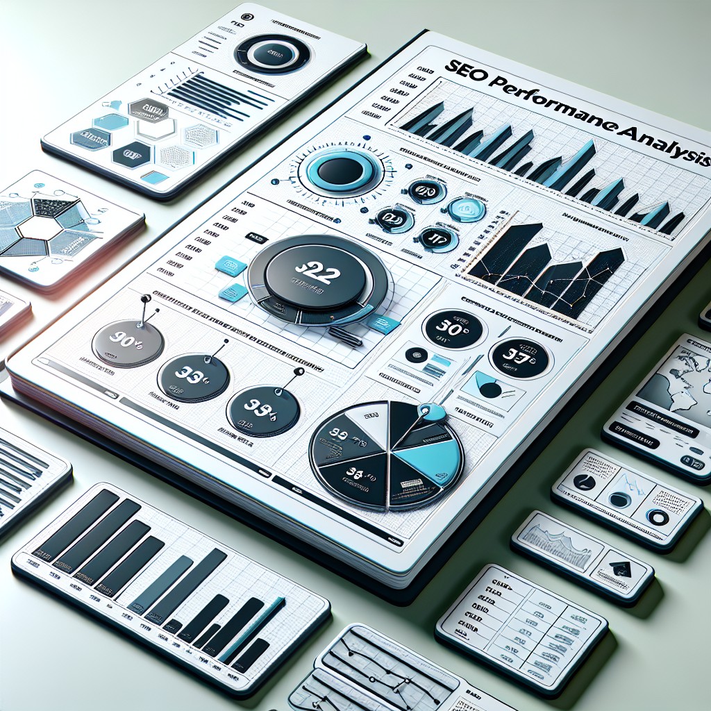 Image de couverture montrant une analyse de performance SEO avec des graphiques et des statistiques.