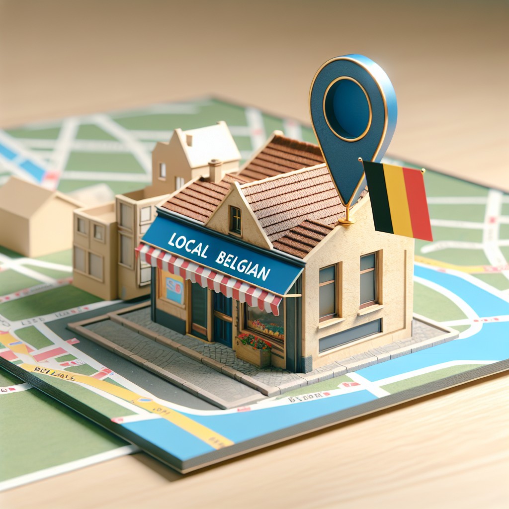 Une entreprise locale belge bénéficiant de l'optimisation SEO local avec une carte indiquant sa position.