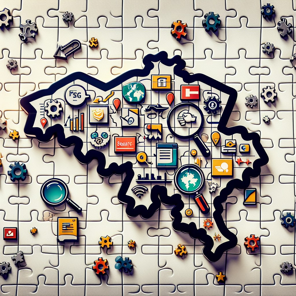 Un puzzle représentant la carte de la Belgique, symbolisant l'optimisation du SEO local.