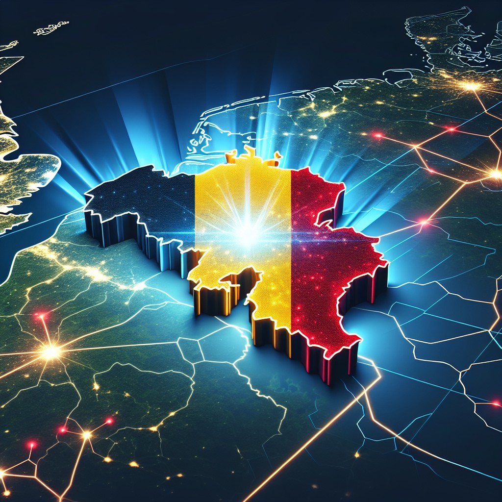 Carte de Belgique mise en surbrillance pour illustrer l'importance du SEO local