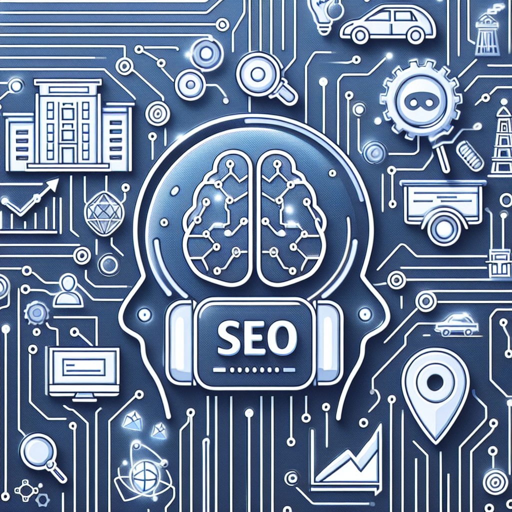 Une illustration montrant l'intégration de l'intelligence artificielle dans les stratégies de SEO local.