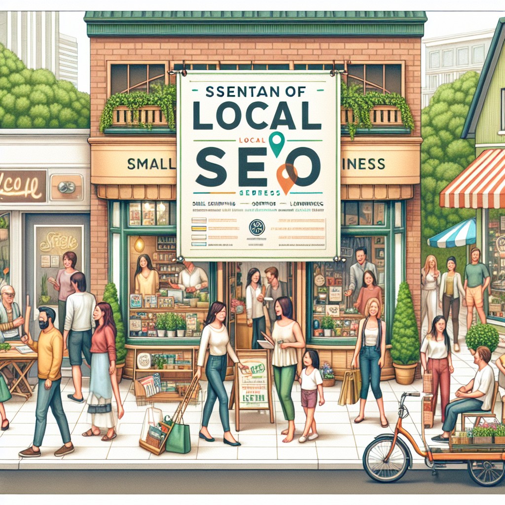 Une image représentant une entreprise locale prospère avec des clients heureux, soulignant l'importance du SEO local.