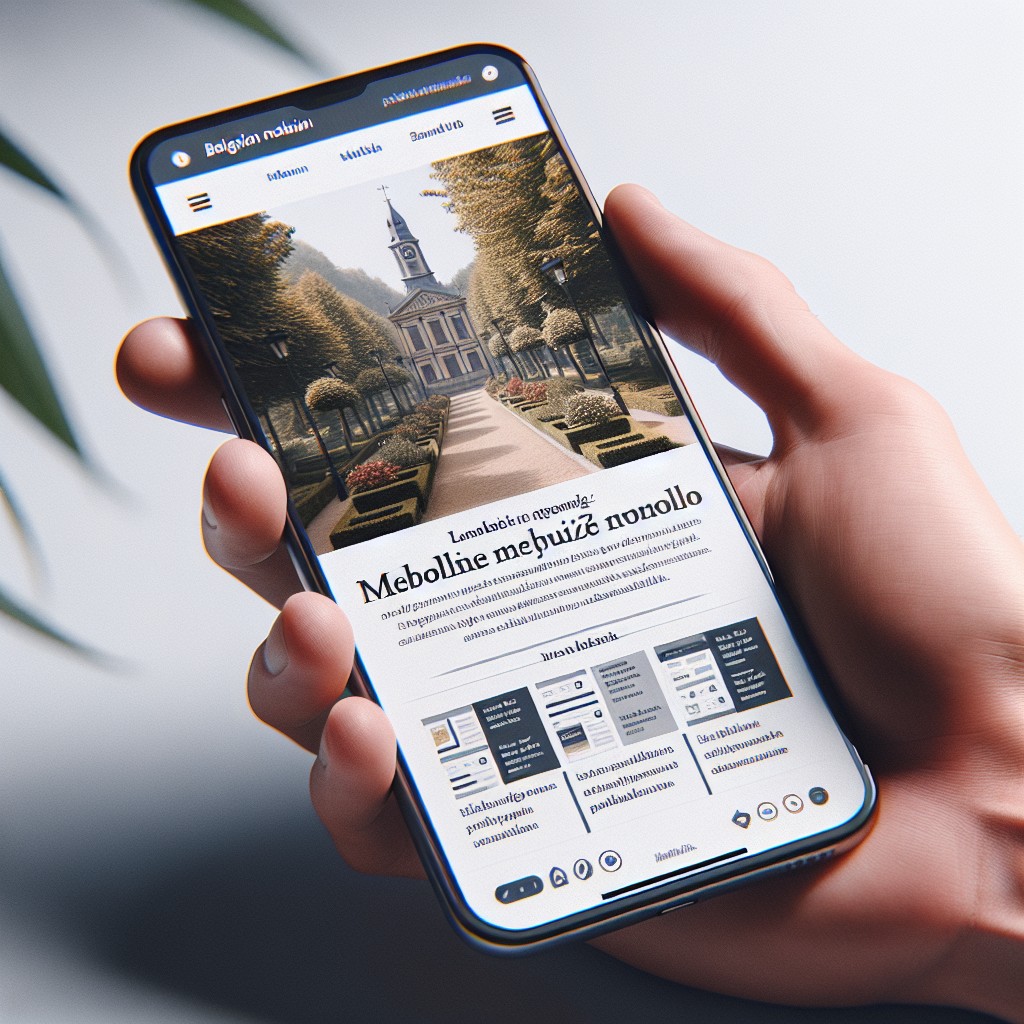 Smartphone montrant un site web belge optimisé pour le SEO mobile