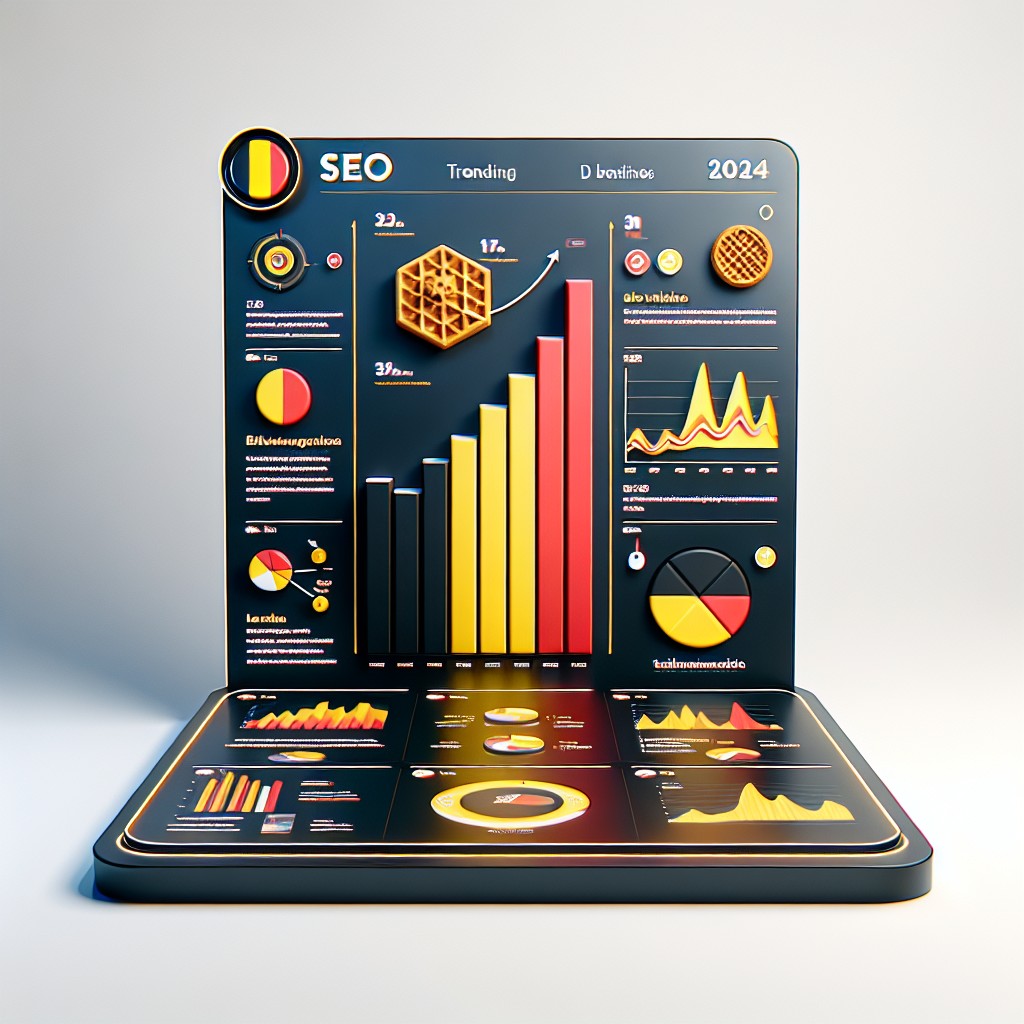 Tableau interactif montrant des graphiques SEO tendance pour le marché belge en 2024