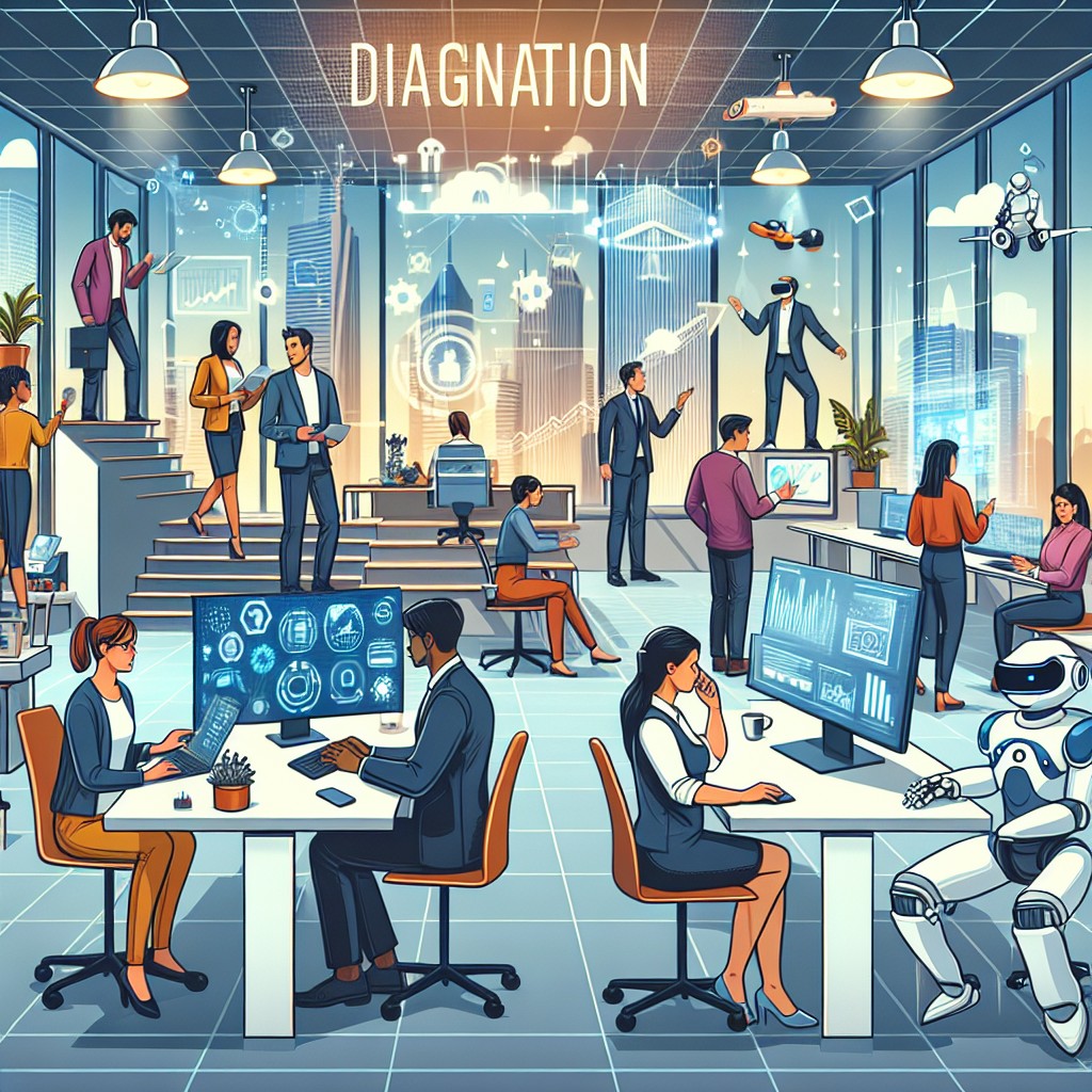 Illustration de la transition numérique dans une entreprise moderne.