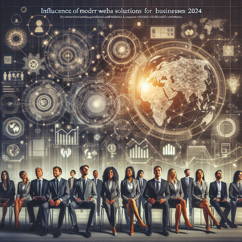 Image de couverture illustrant l'impact des solutions web modernes sur les entreprises en 2024, avec des visuels de technologies avancées et de collaboration.