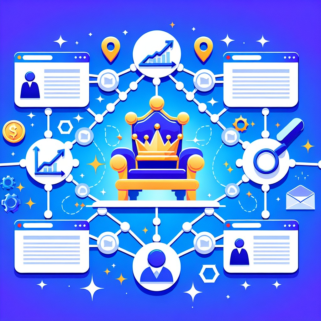 Illustration montrant l'importance des liens en SEO pour 2024, incluant des éléments tels que le trafic web et l'autorité de site.