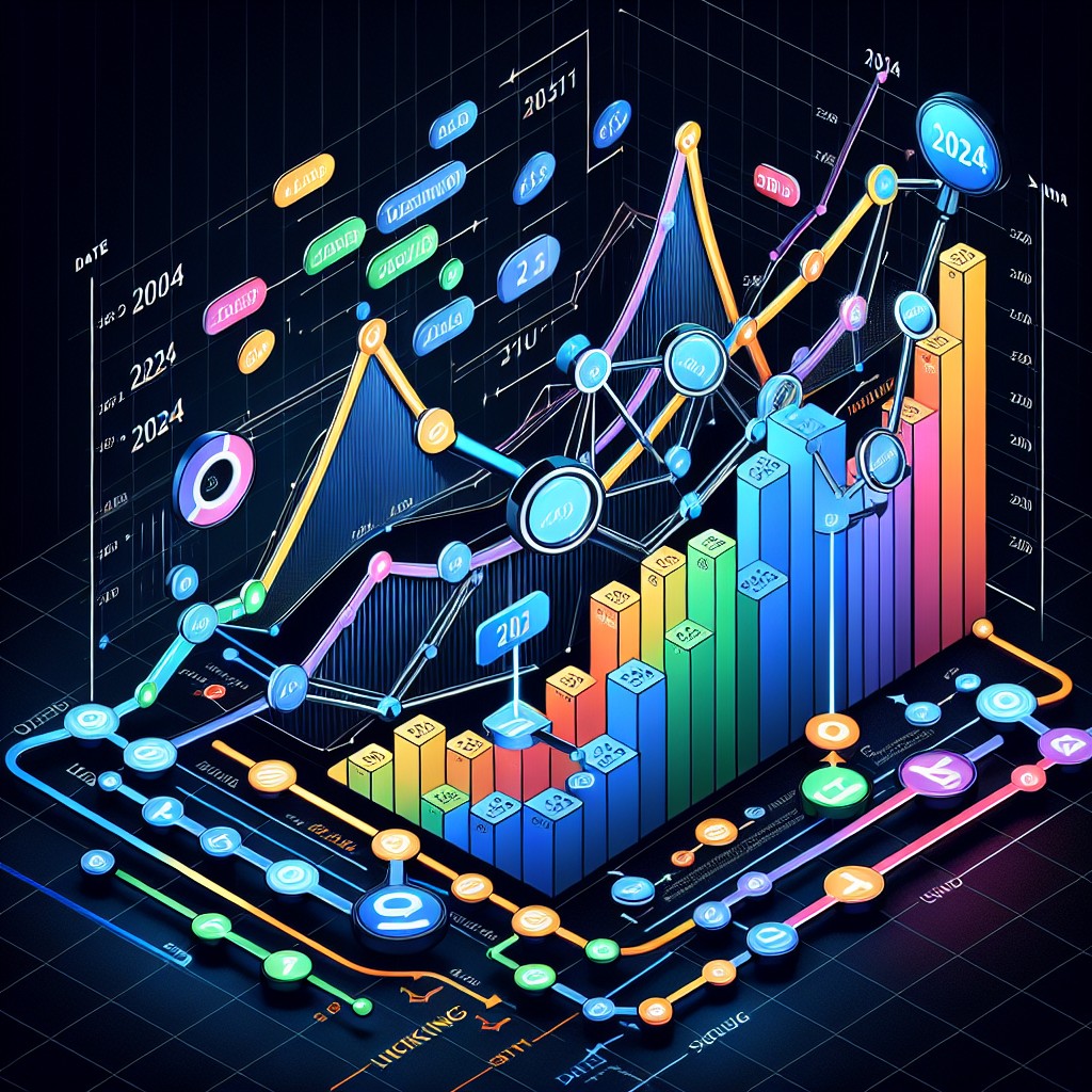 Graphique dynamique illustrant l'évolution des stratégies de liens SEO en 2024