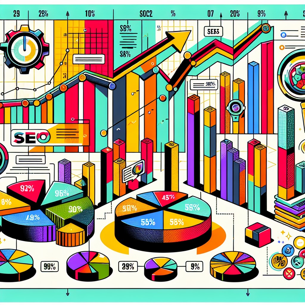 Graphique coloré représentant la croissance SEO et les tendances digitales en Belgique pour 2024