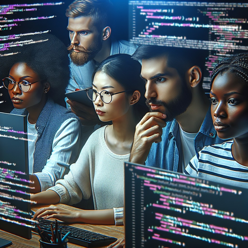 Image de couverture représentant des experts en développement web optimisant le code HTML sur un écran.