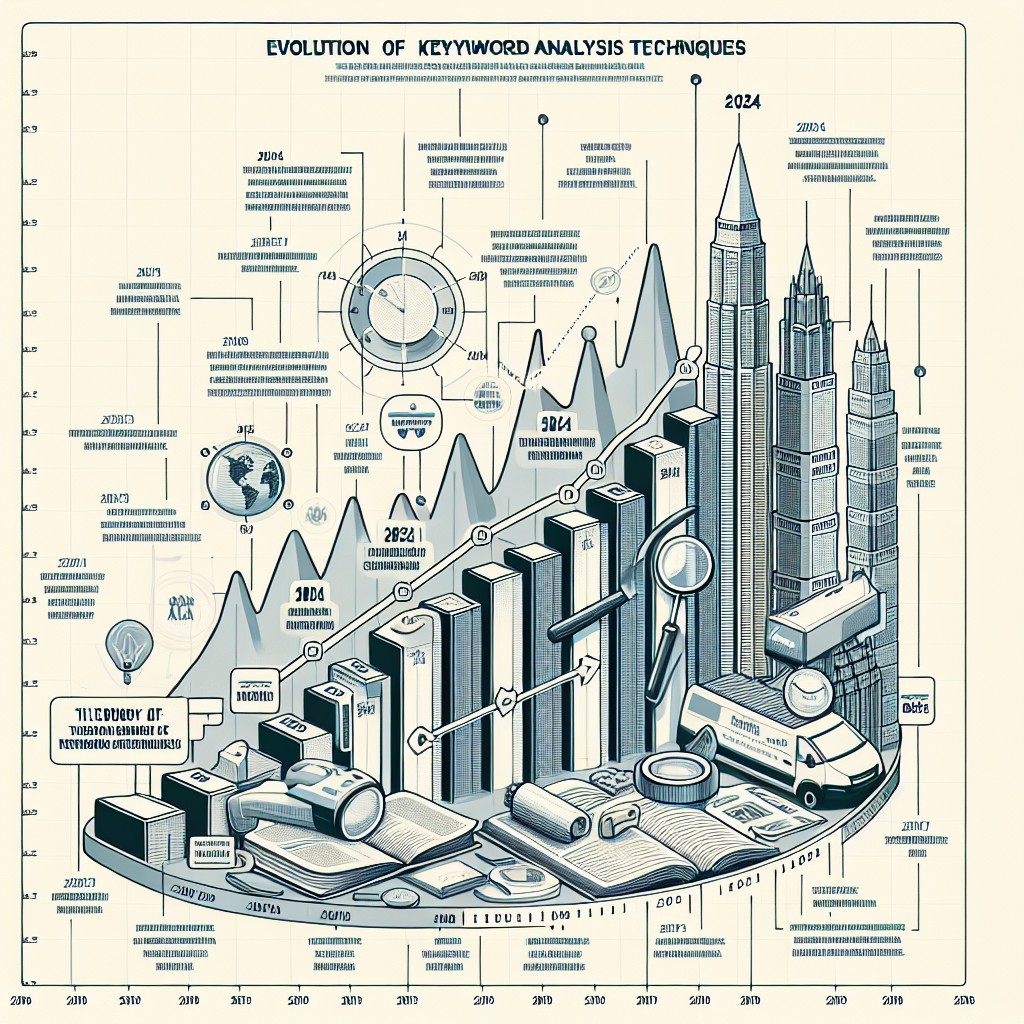 Graphique illustrant l'évolution des techniques d'analyse de mots-clés en 2024