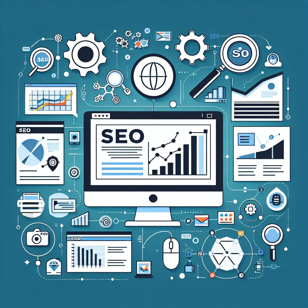 Image de couverture montrant des éléments visuels de SEO, comme un écran d'ordinateur affichant des données analytiques, des graphiques de trafic web ou des icônes de moteur de recherche, symbolisant l'importance du SEO pour les PME.