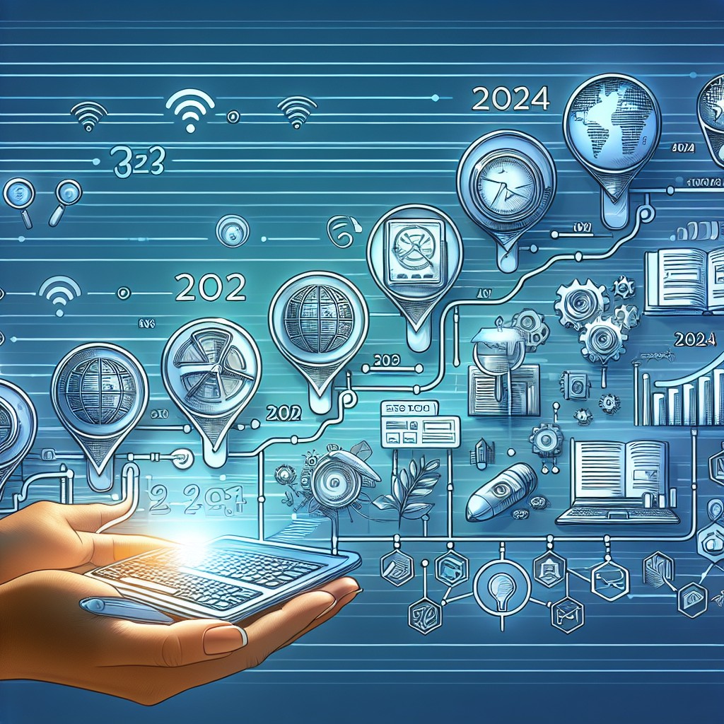 Une illustration représentant l'évolution des stratégies SEO et leur importance en 2024.