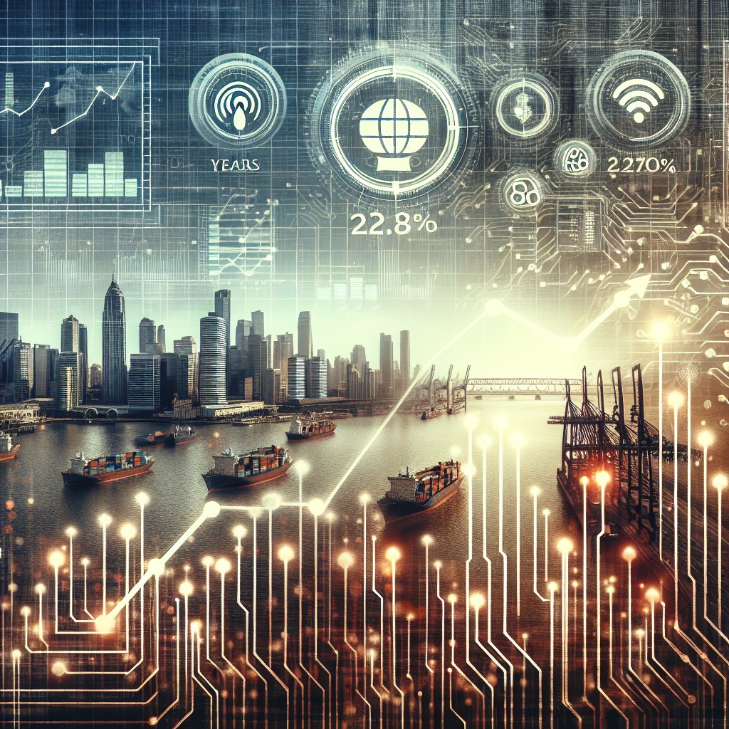 Graphique symbolisant la croissance de la présence digitale pour une entreprise de logistique.