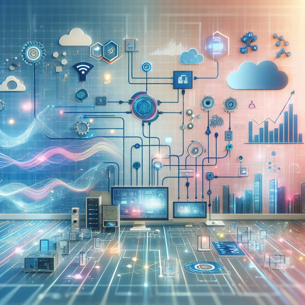 Image d'illustration montrant la transformation numérique dans une entreprise moderne, avec des éléments technologiques et un graphisme inspirant.