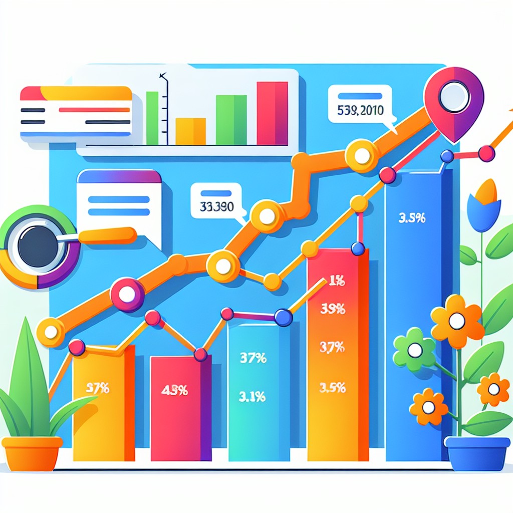 Illustration d'un graphique de croissance représentant l'impact du SEO sur les visites et les ventes d'un site web.