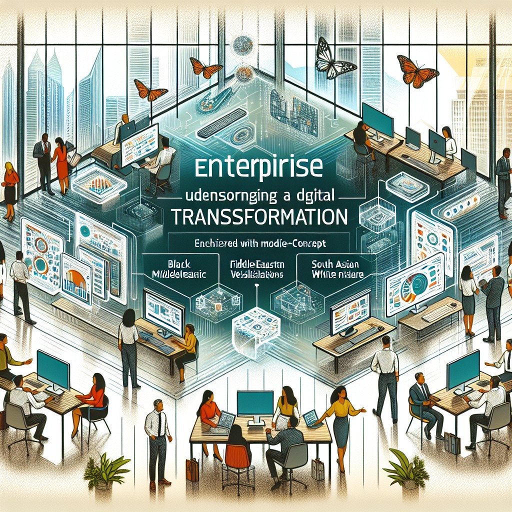 Image de couverture illustrant une entreprise en pleine transformation digitale, avec des éléments technologiques modernes.