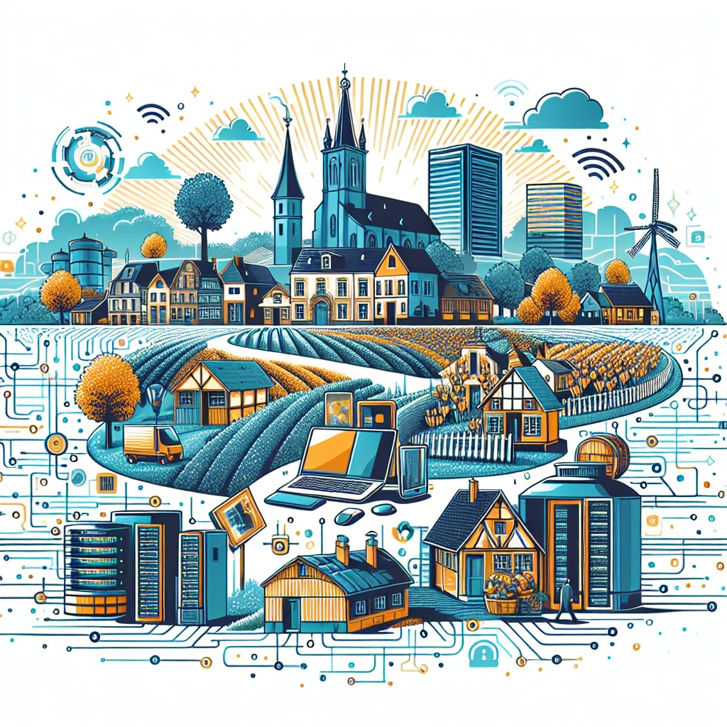 Illustration de la transformation digitale en Wallonie, intégrant technologie et innovation.