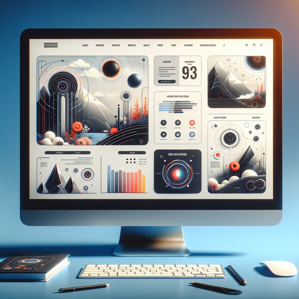 Un écran d'ordinateur affichant un site web moderne avec des éléments visuels captivants et des interfaces utilisateur épurées.