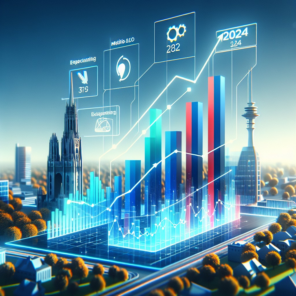 Graphique dynamique illustrant les tendances SEO mobile pour 2024 en Belgique