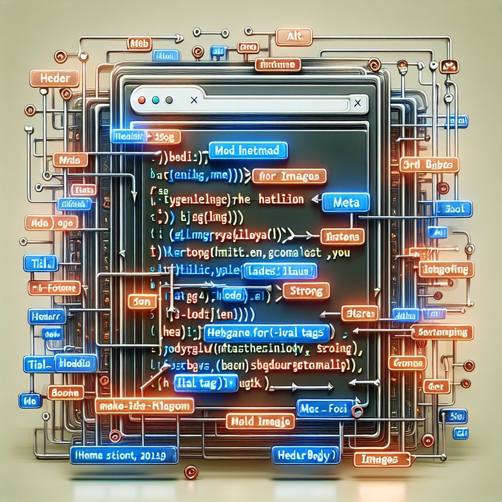 Une image illustrant un code HTML bien structuré avec des balises optimisées pour le SEO