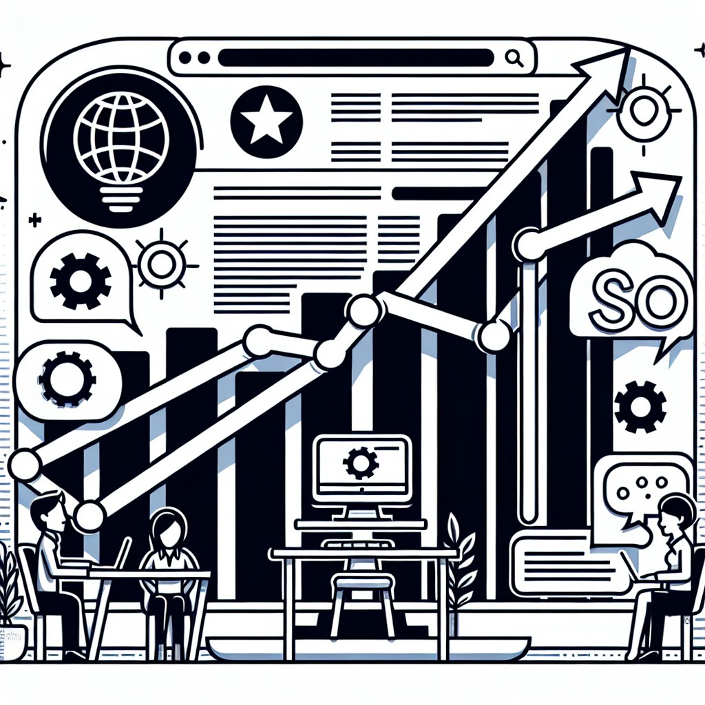 Un graphe montrant l'ascension d'un site web dans les résultats de recherche grâce à une bonne stratégie de backlinks.