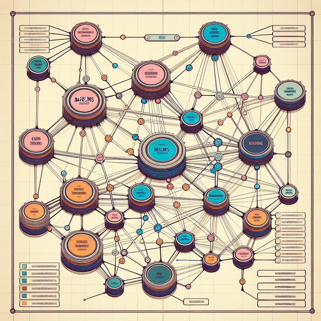 Un graphique représentant des liens entre différents sites web, illustrant le concept de backlinks et leur importance dans le SEO.