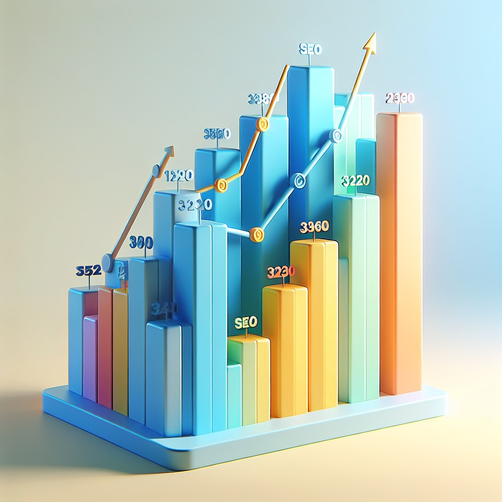 Un graphique moderne illustrant la montée en puissance des PME grâce au SEO en 2024