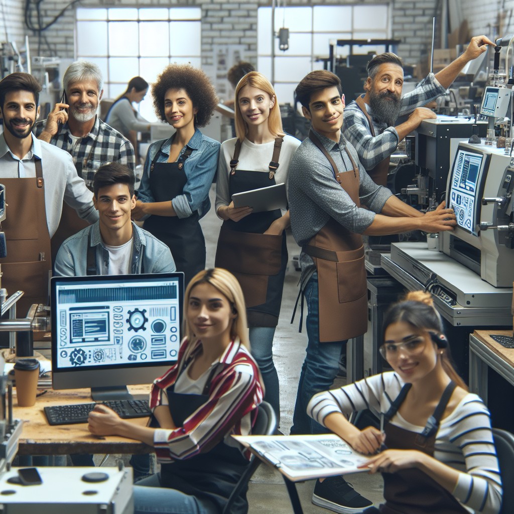 Représentation d'une petite entreprise locale utilisant des technologies modernes pour améliorer ses opérations et son service client.