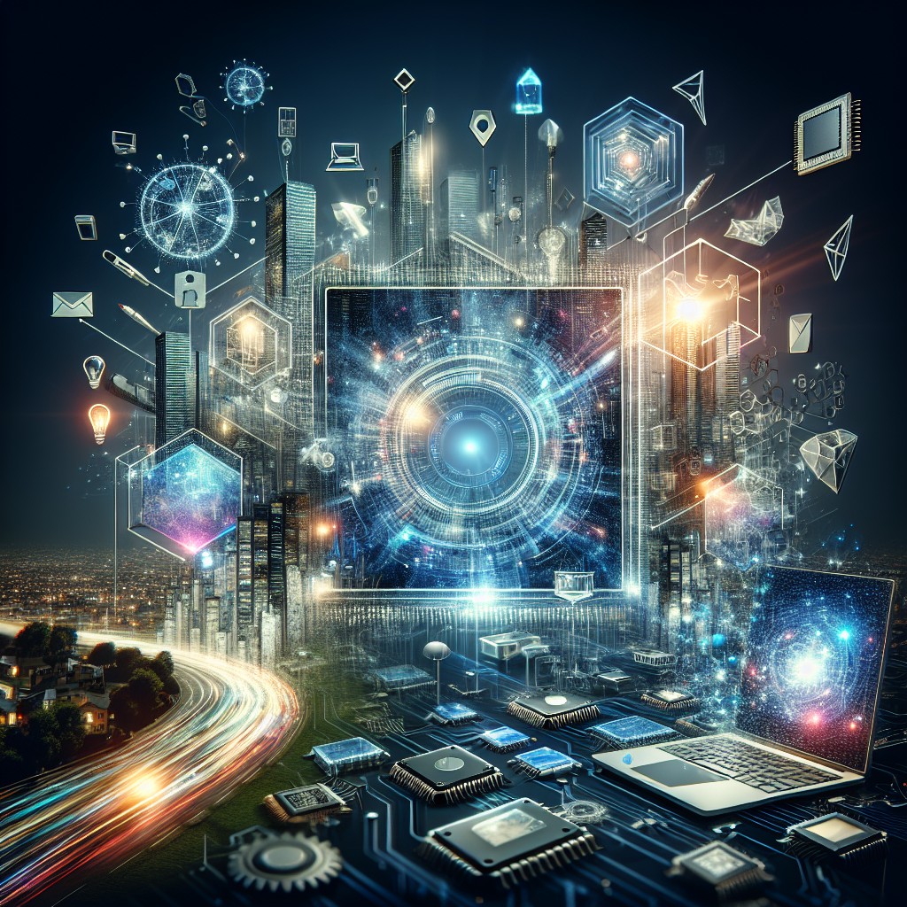 Image de couverture montrant une métaphore visuelle de la transformation digitale avec des éléments technologiques et des entreprises innovantes.