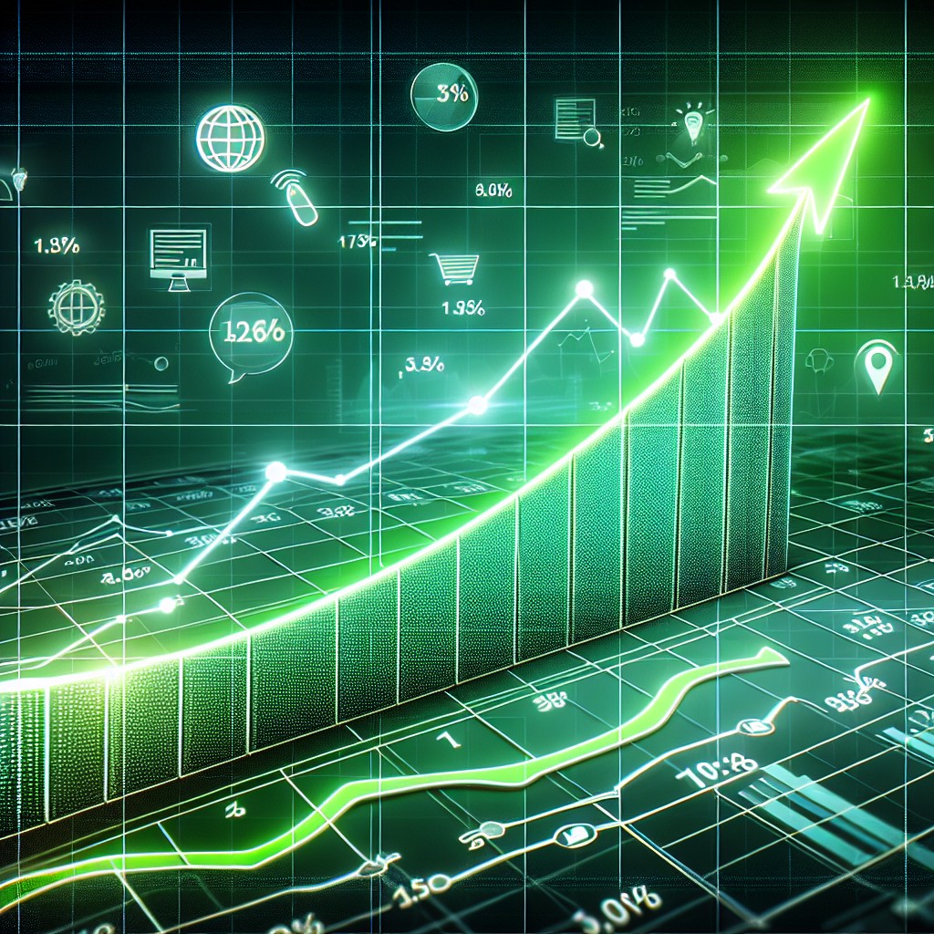 Image d'un graphique illustrant la croissance du trafic web grâce à une stratégie de SEO efficace.