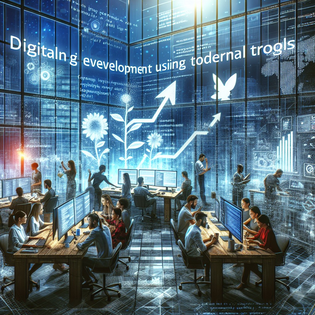 Image de couverture montrant une entreprise en plein développement digital avec des outils technologiques modernes.