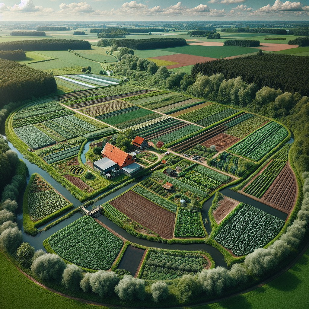 Paysage agricole en Wallonie illustrant des pratiques agroécologiques diversifiées et durables.