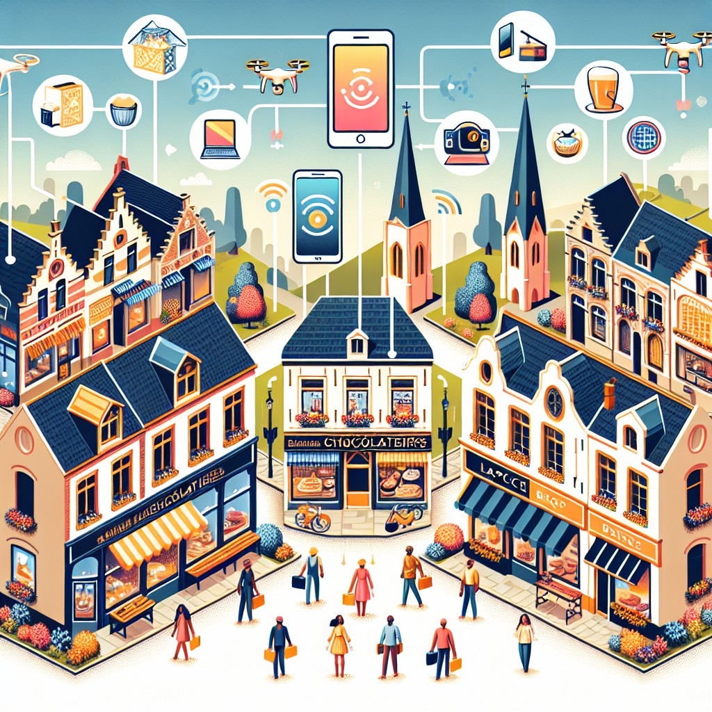 Image de couverture illustrant la transformation numérique moderne en Wallonie, avec des éléments technologiques et des entreprises locales.